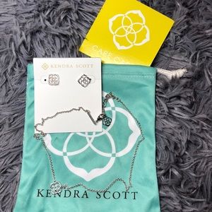 Matching Necklace and Earring Silver Kendra Set